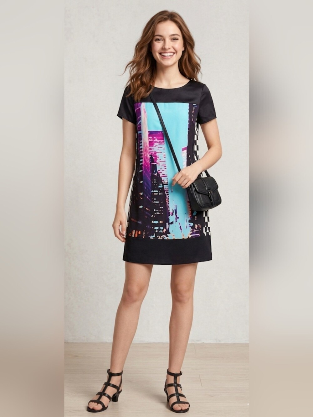 Alice & Trixie 100% Silk Short-sleeved Shift Mini Dress / Sz XS / #desigual
